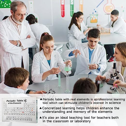 Authentic Element Showcase – Acrylic Periodic Table with 83 Real Samples