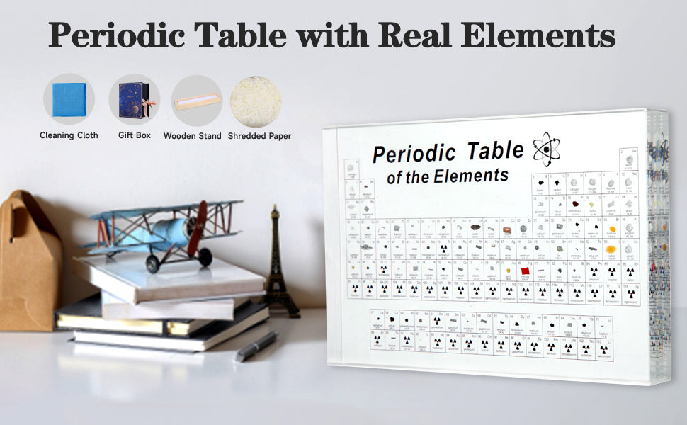 Authentic Element Showcase – Acrylic Periodic Table with 83 Real Samples