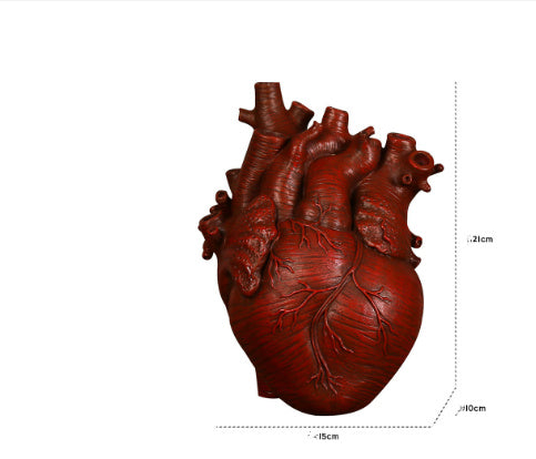 Nordic Heart-Sculpted Resin Vase