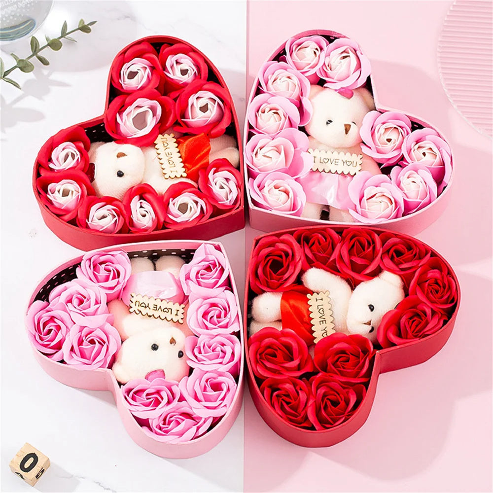 Heart-shaped Rose Gift Box (Valentine's Day Christmas Mother's Day Birthday Gift)